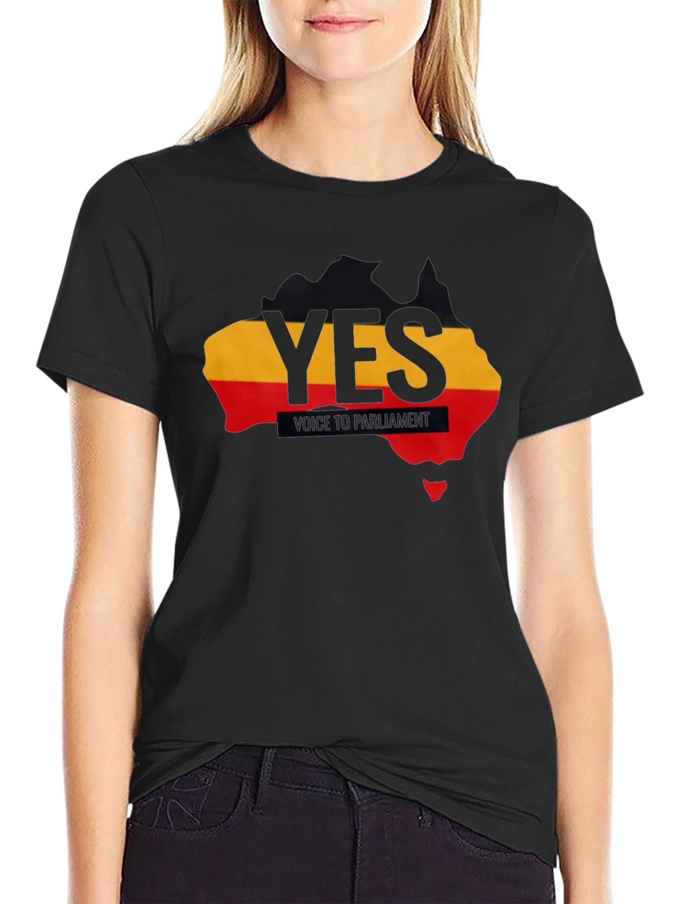Voice to Parliament YES T-Shirt Australia Aboriginal Flag
