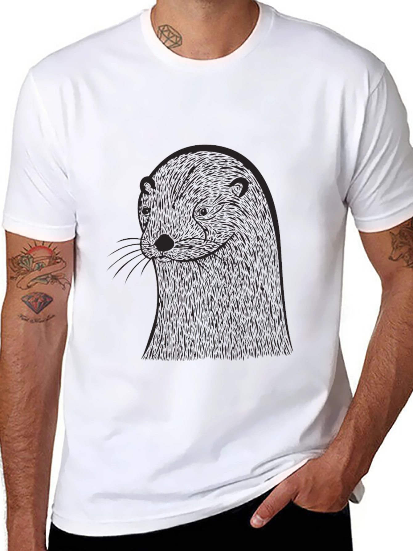 Otter Graphic Tee - Soft Cotton Blend