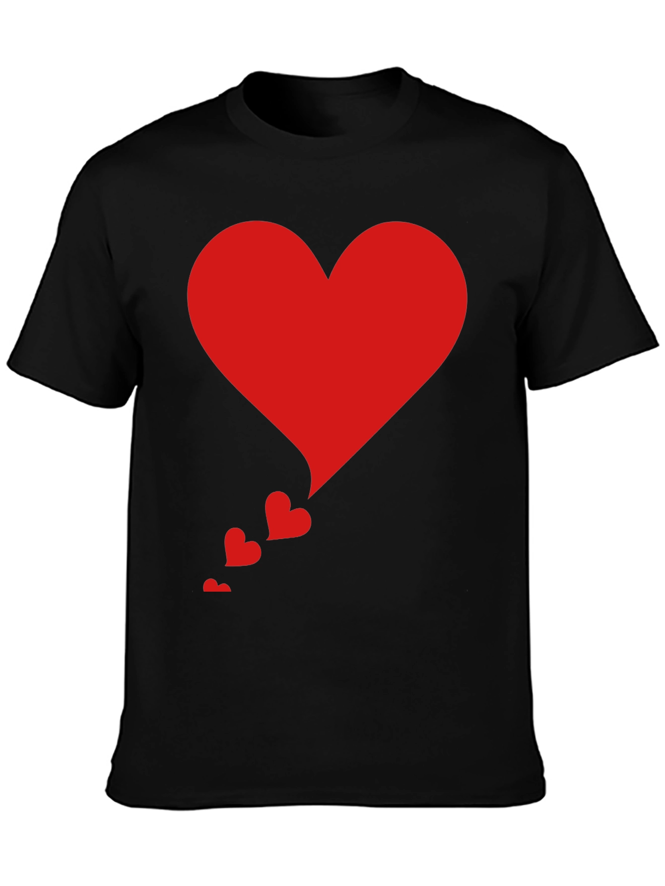 Heart Cascade Tee - Stylish Black T-Shirt