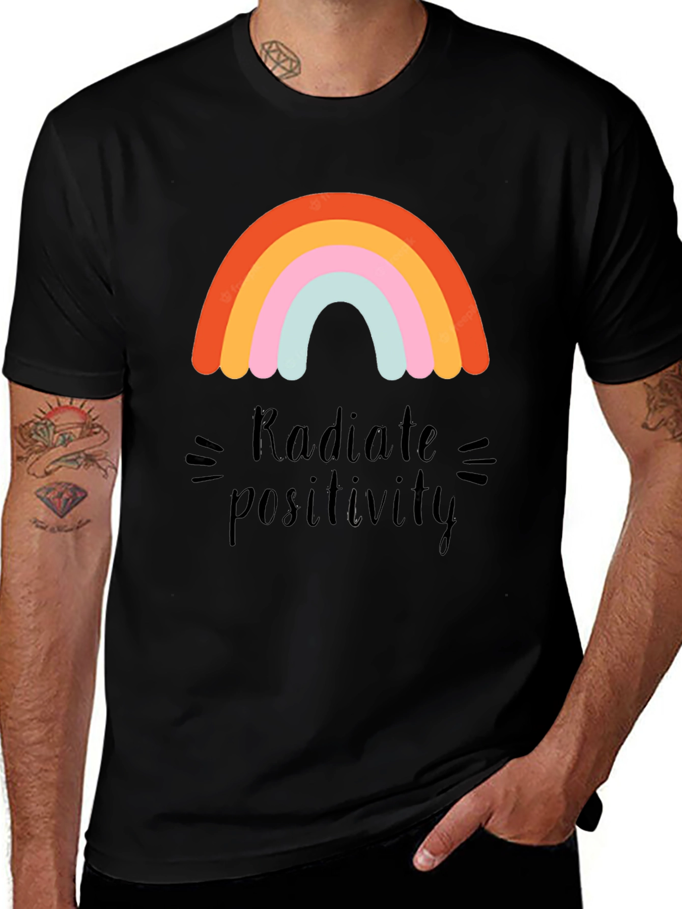 Radiate Positivity Rainbow Graphic Tee