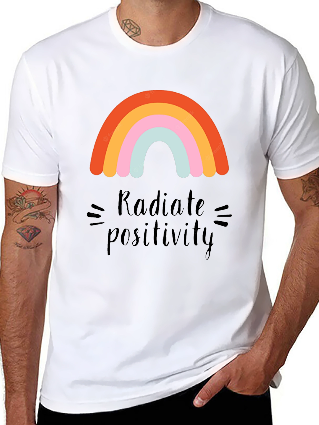 Radiate Positivity Rainbow Graphic Tee