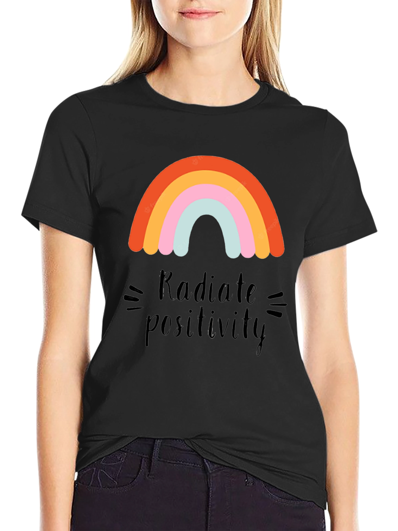 Radiate Positivity Rainbow Graphic Tee
