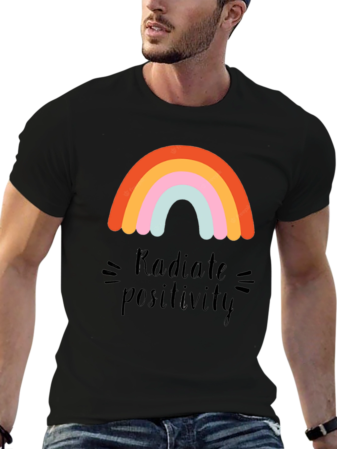 Radiate Positivity Rainbow Graphic Tee
