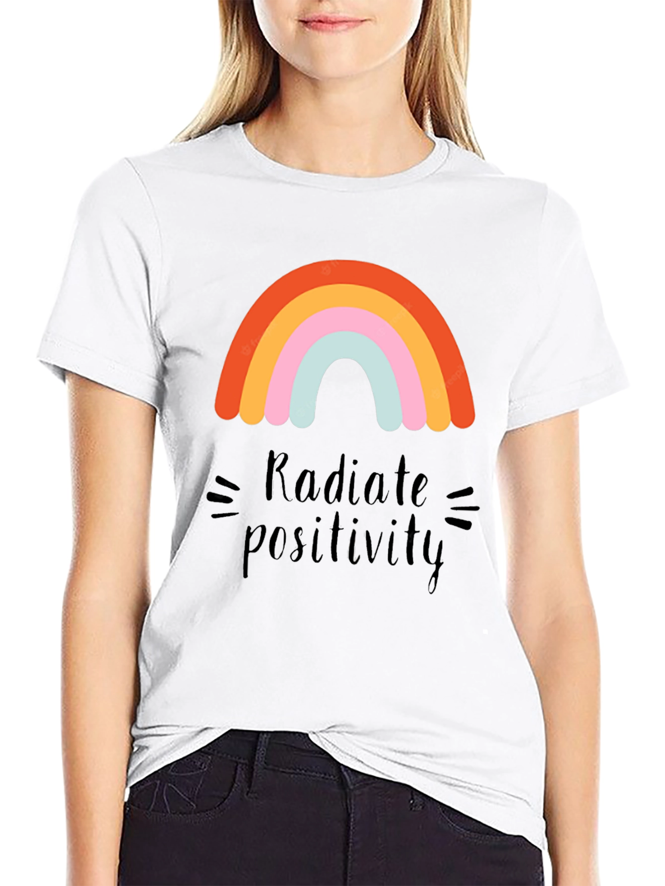 Radiate Positivity Rainbow Graphic Tee