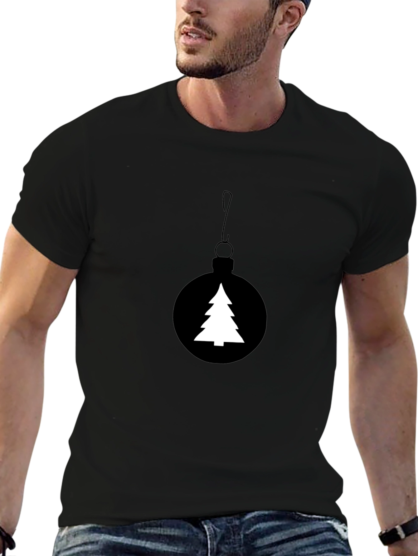 Christmas Tree Ornament Black T-Shirt