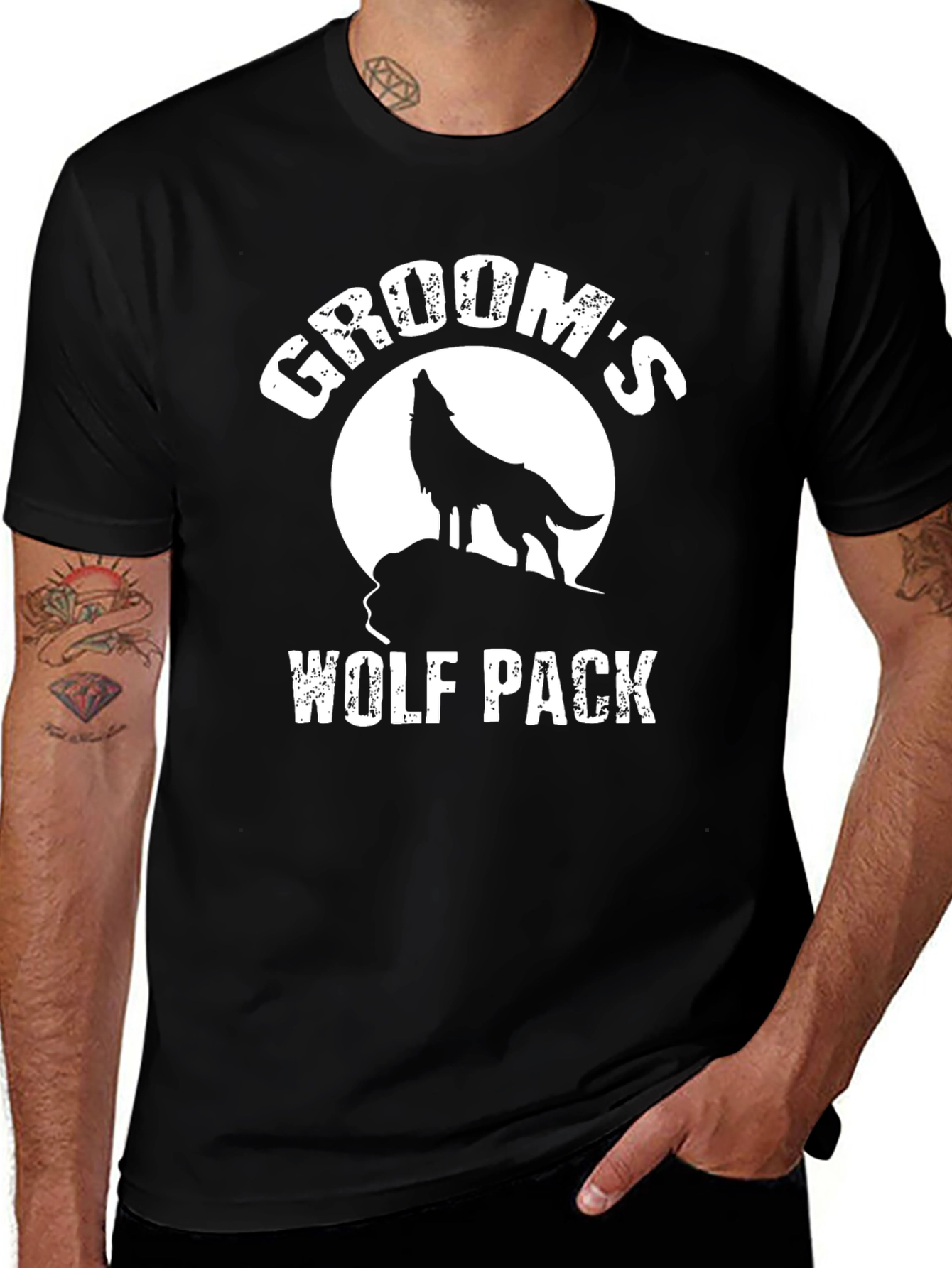 Grooms Wolf Pack T-Shirt - Bachelor Party Tee