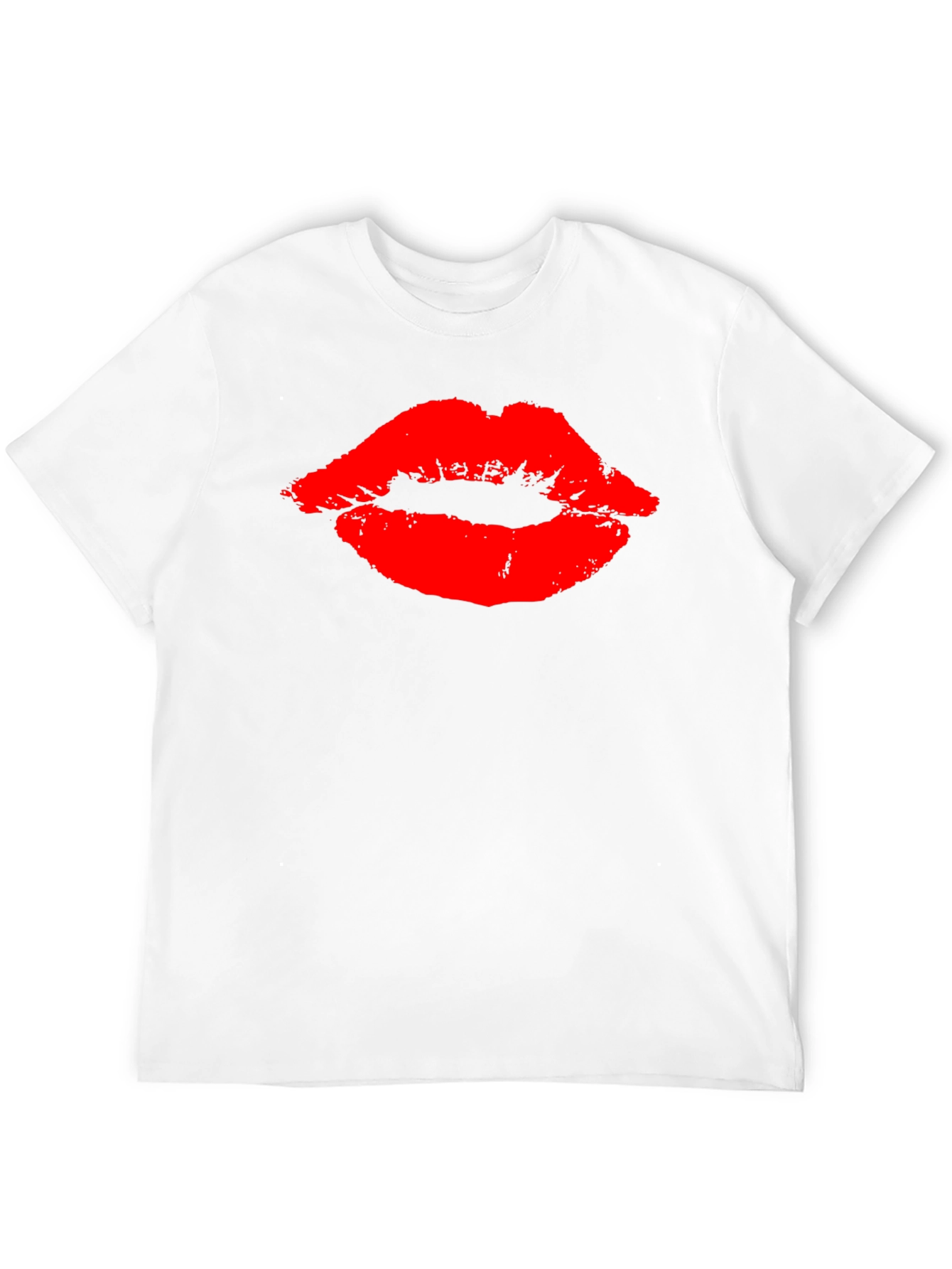Bold Red Lips Graphic Black T-Shirt