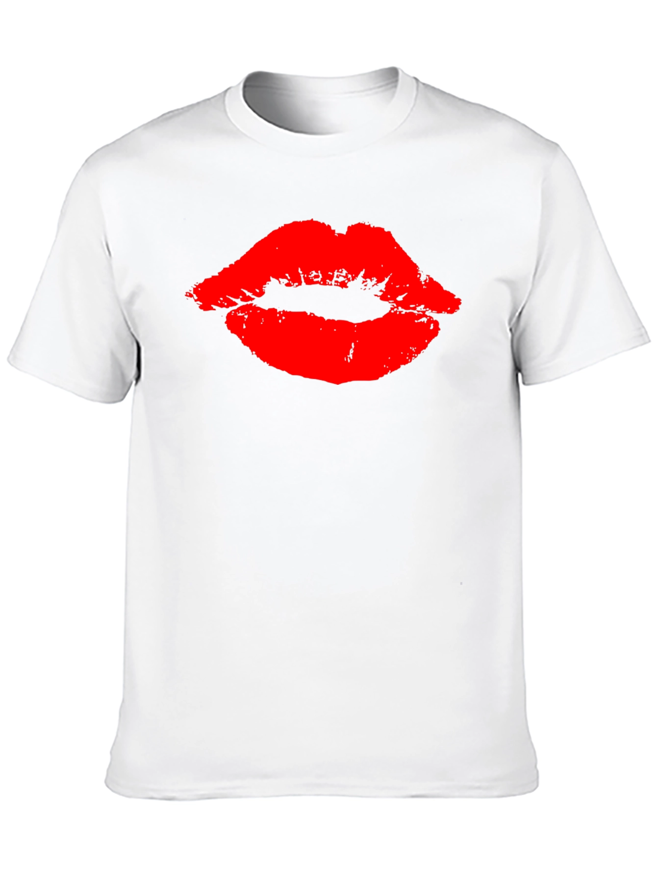 Bold Red Lips Graphic Black T-Shirt