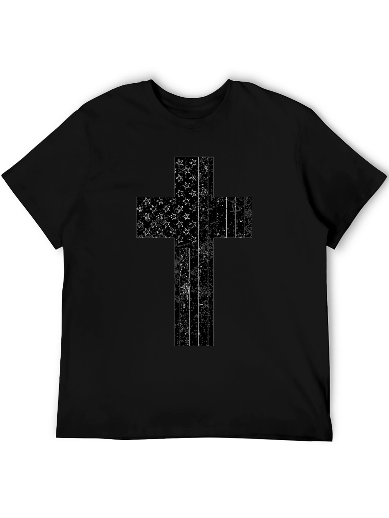 American Flag Cross Graphic T-Shirt