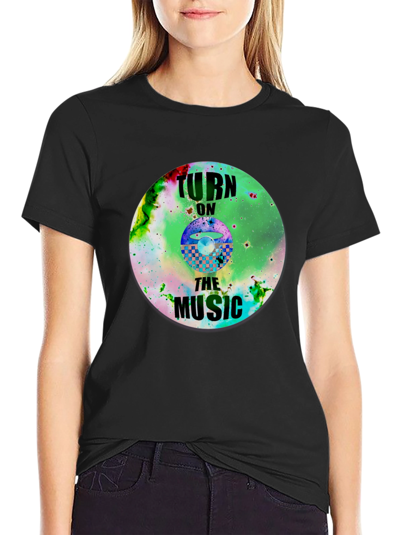 Turn On The Music Graphic T-Shirt