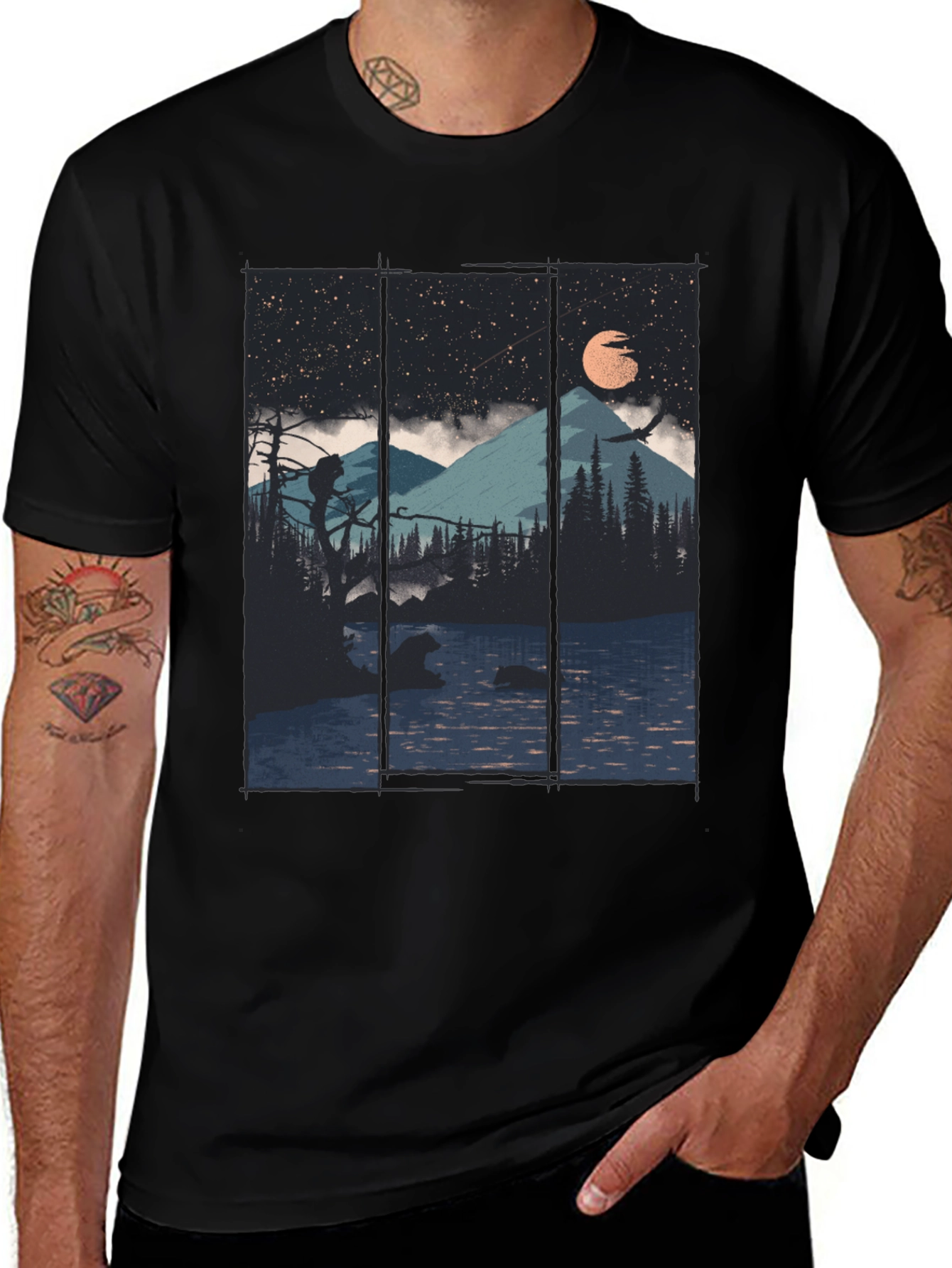 Mountain Lake Bear Graphic Tee