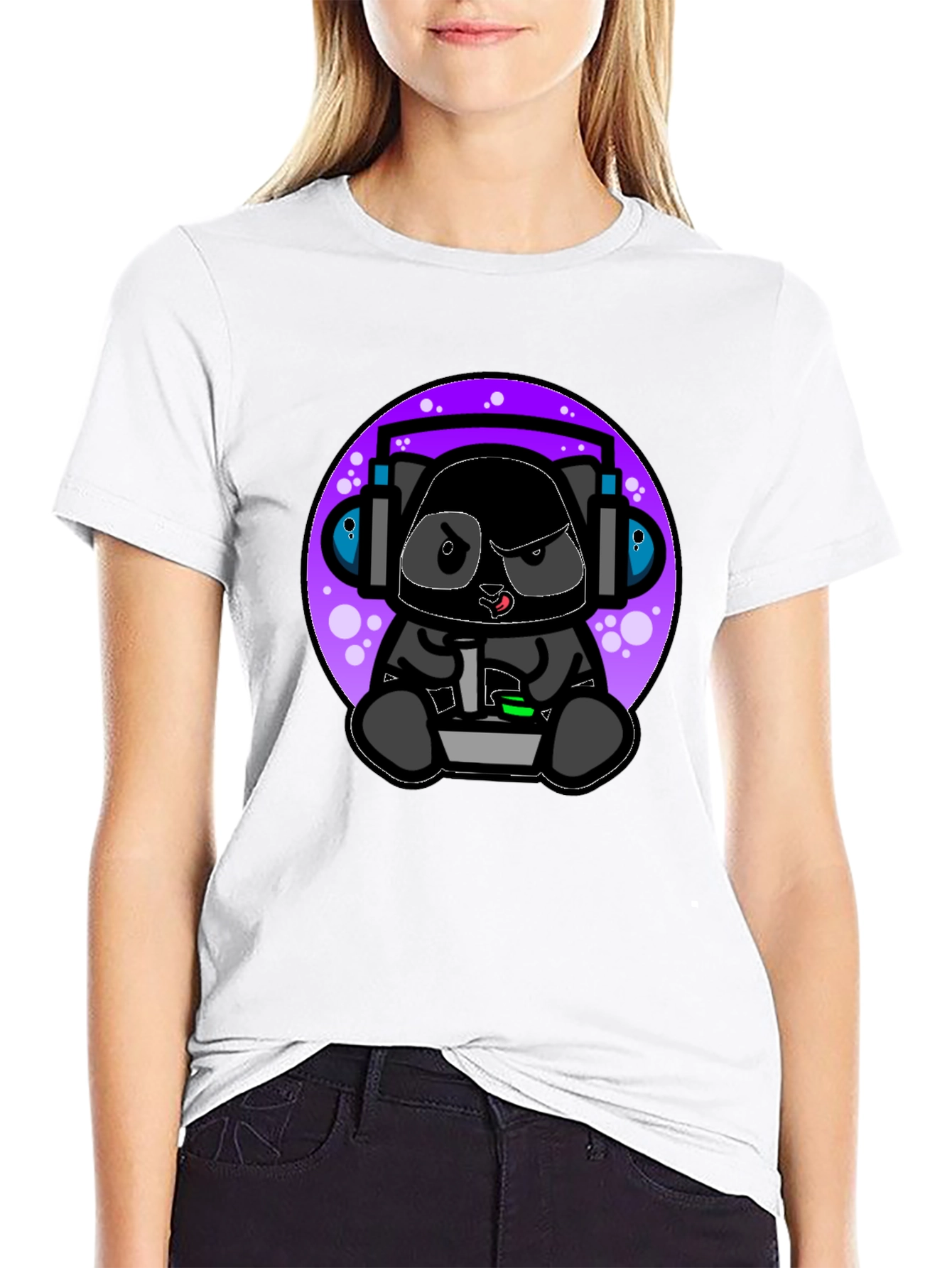 Gamer Panda Black T-Shirt