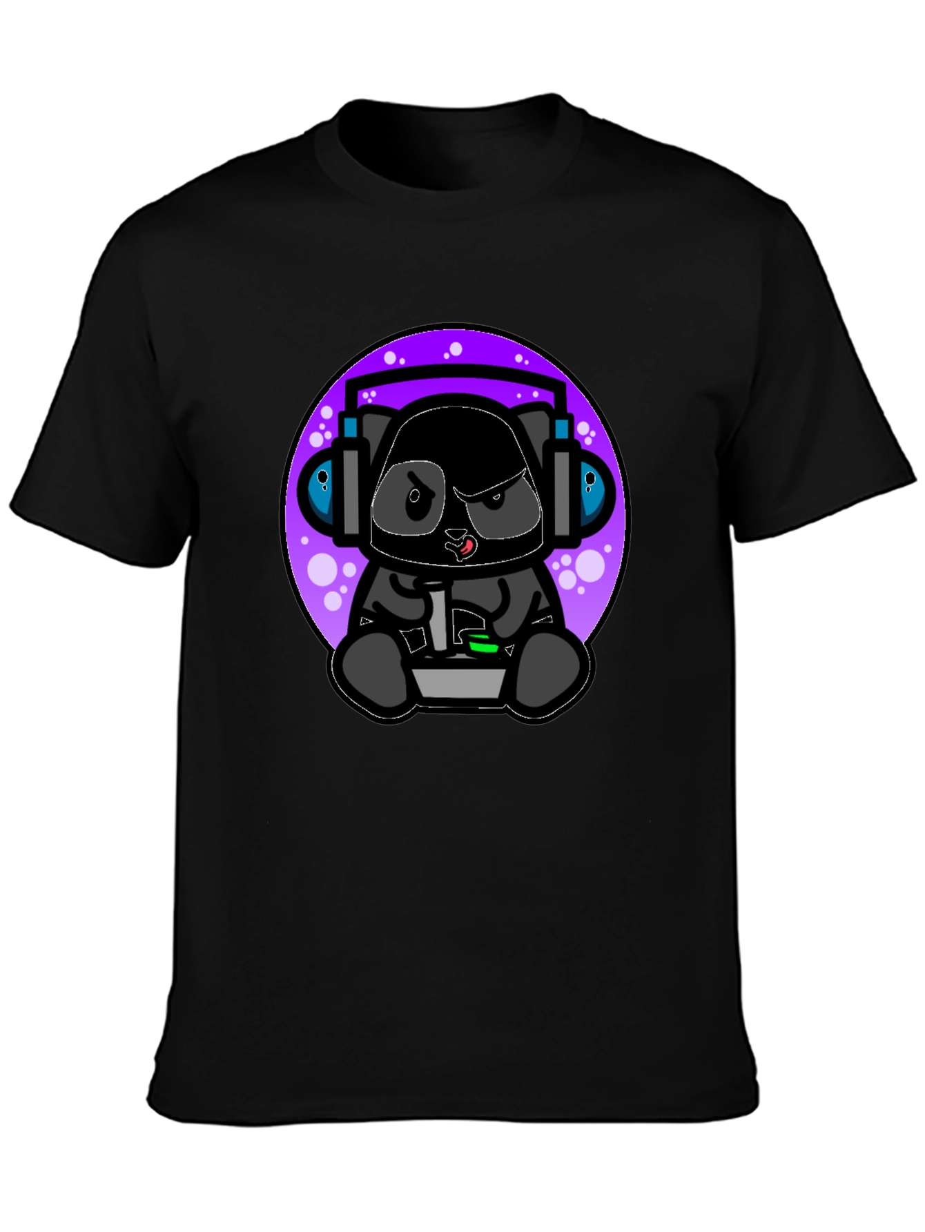 Gamer Panda Black T-Shirt