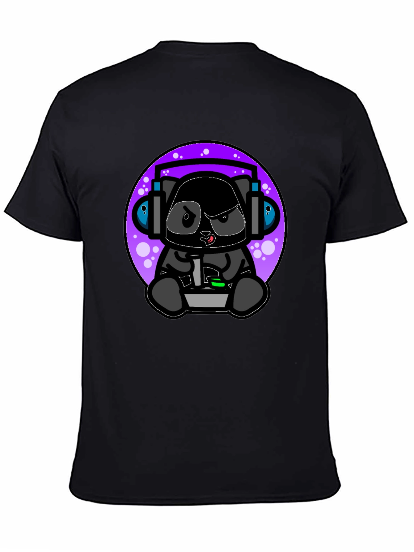 Gamer Panda Black T-Shirt