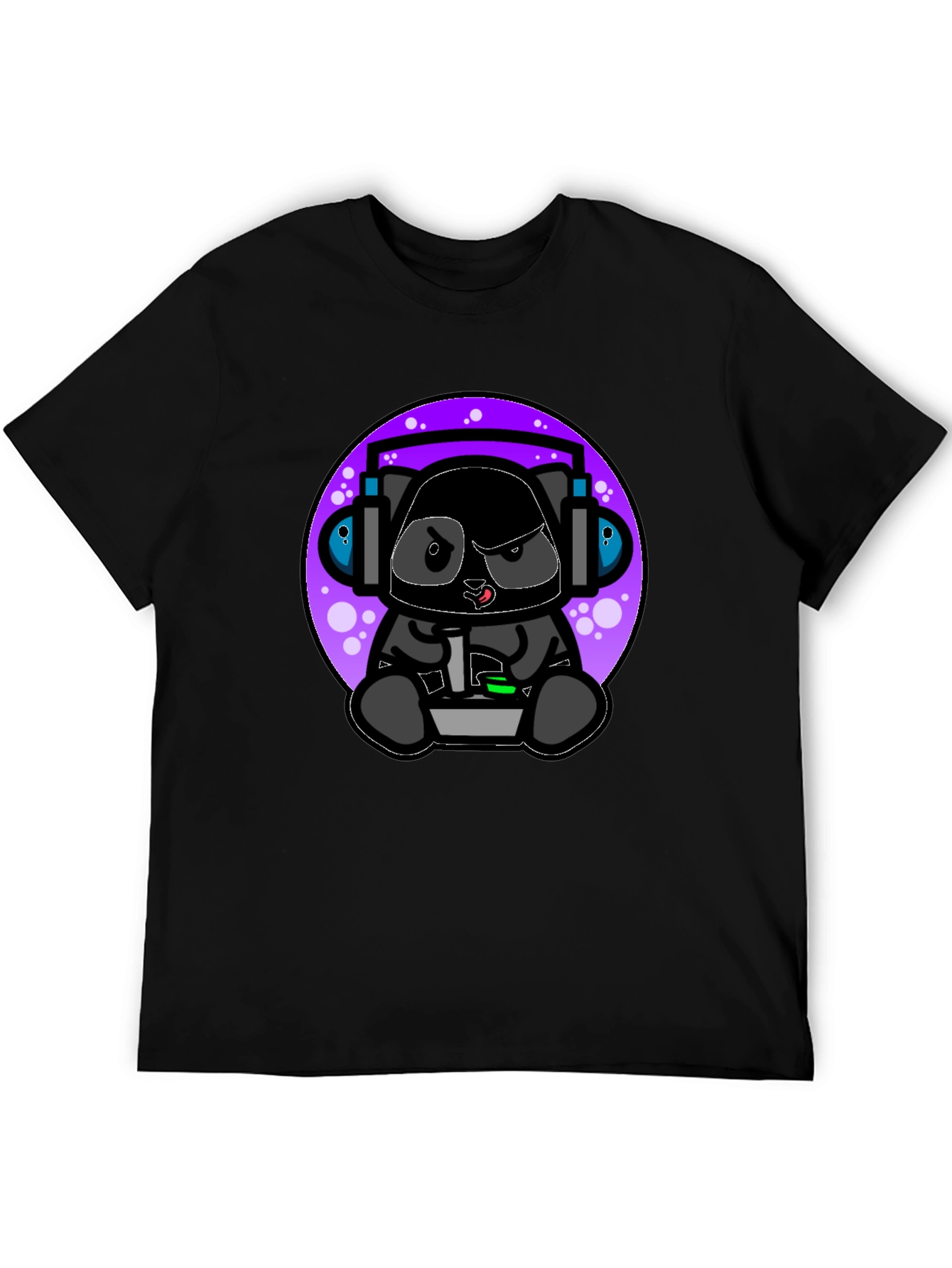 Gamer Panda Black T-Shirt