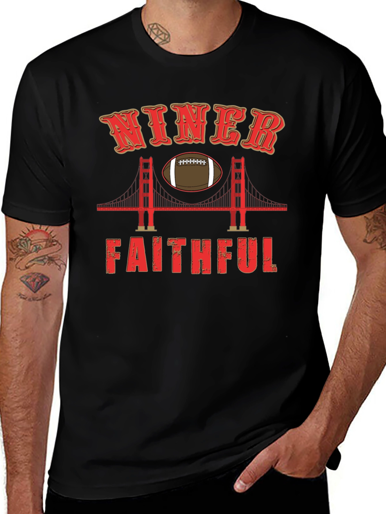 Niner Faithful Football T-Shirt