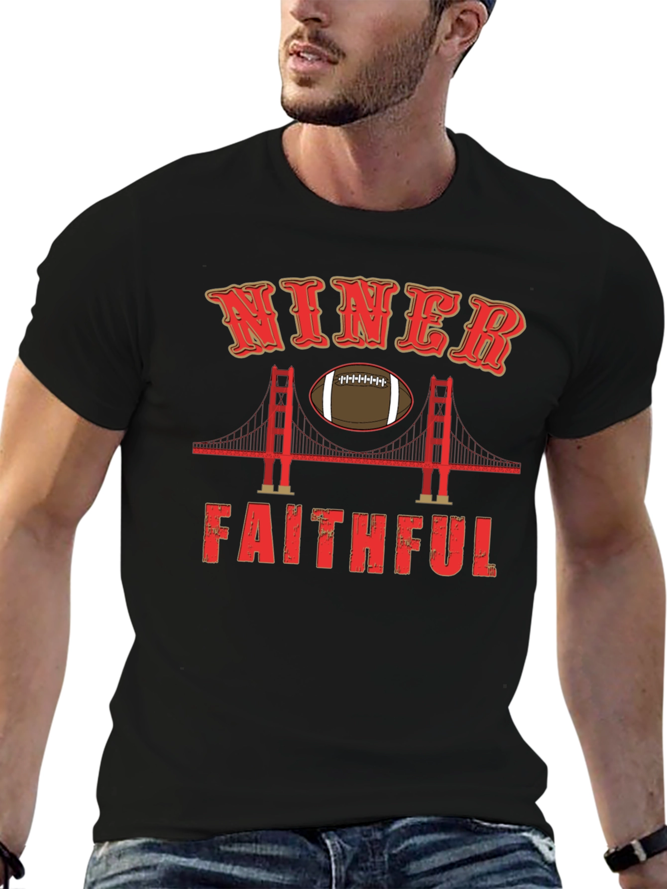 Niner Faithful Football T-Shirt