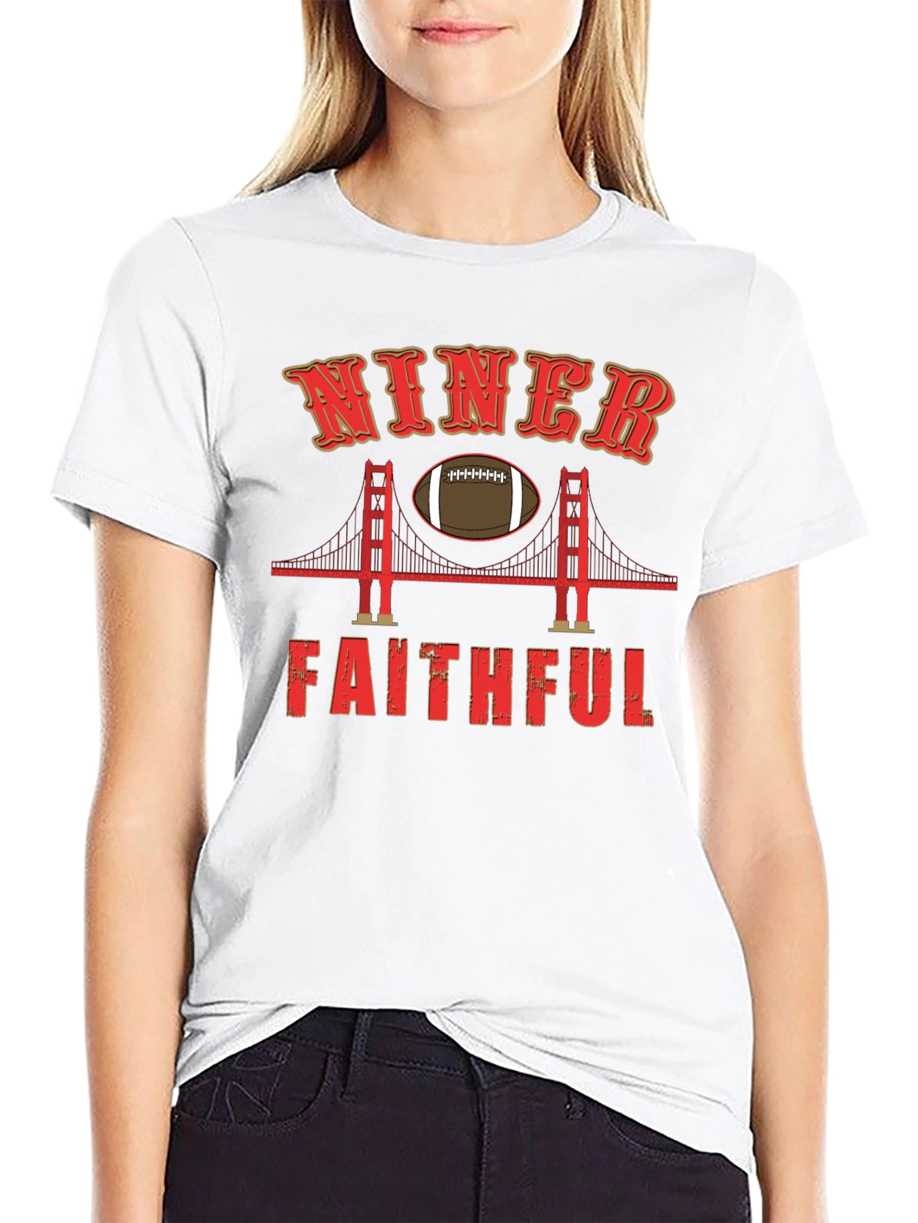 Niner Faithful Football T-Shirt