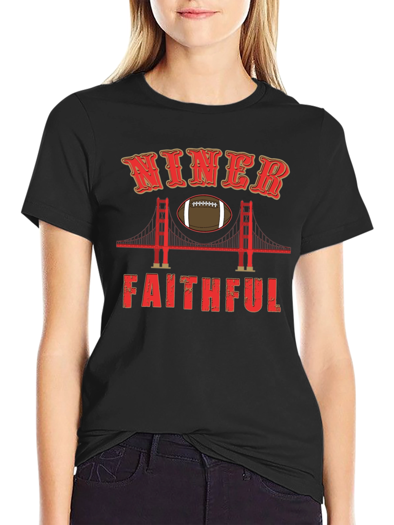 Niner Faithful Football T-Shirt