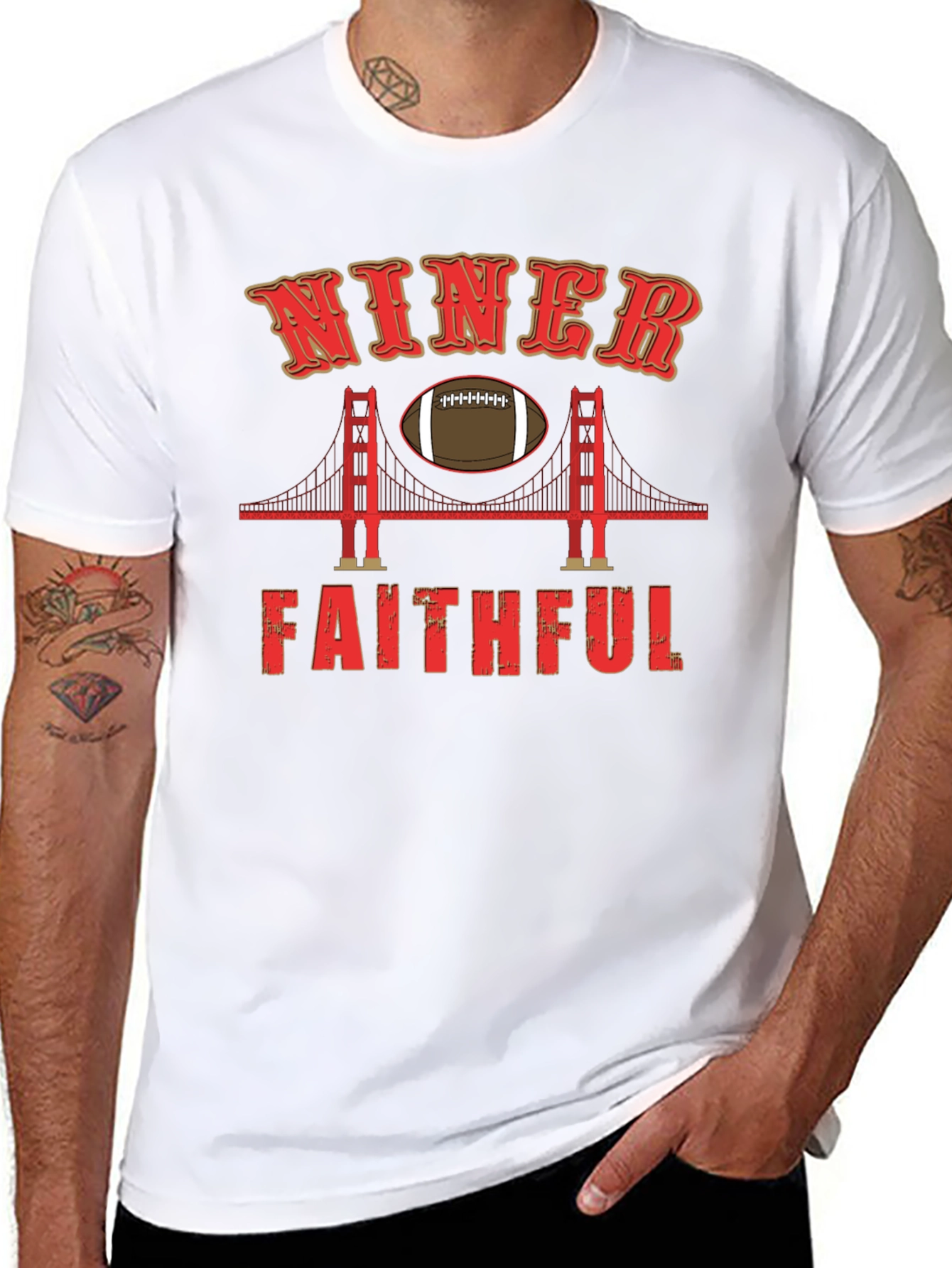 Niner Faithful Football T-Shirt