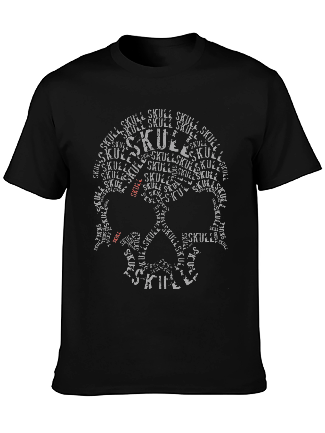 Skull Word Art Graphic Print Mens T-Shirt
