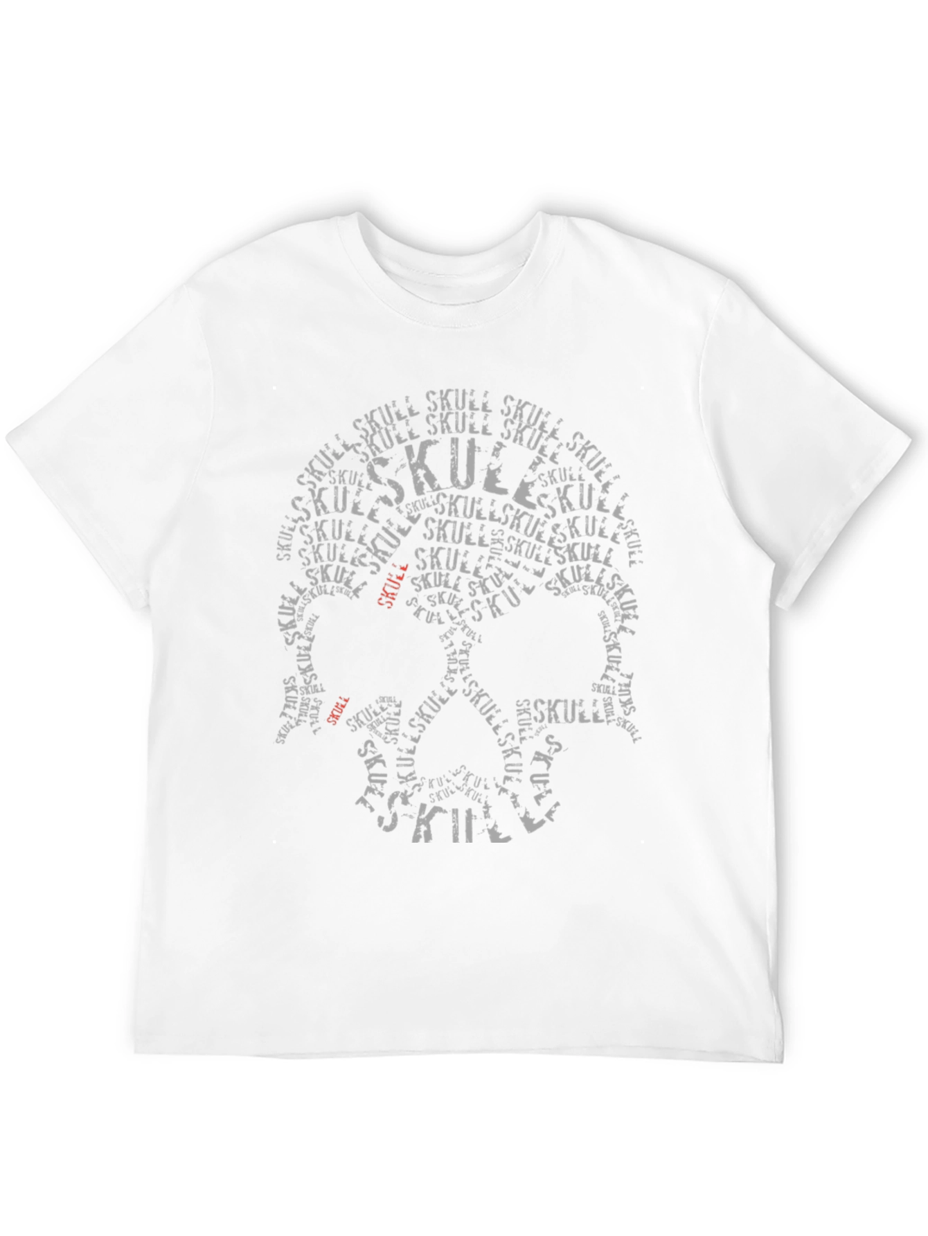 Skull Word Art Graphic Print Mens T-Shirt