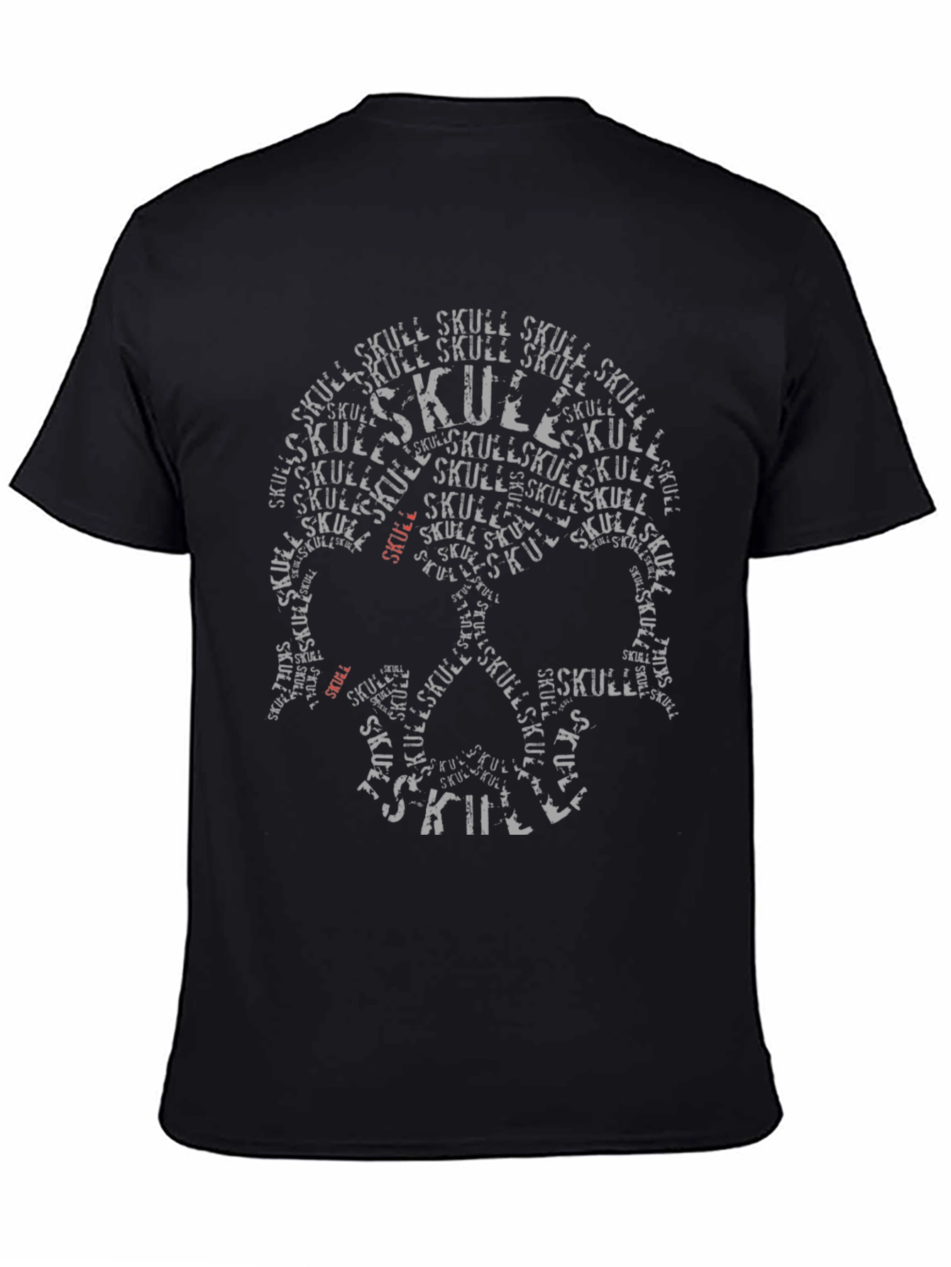 Skull Word Art Graphic Print Mens T-Shirt