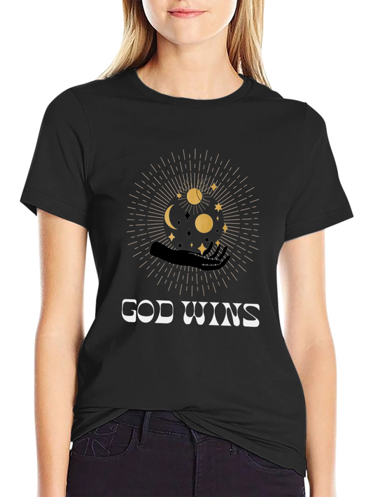 God Wins Graphic Black T-Shirt