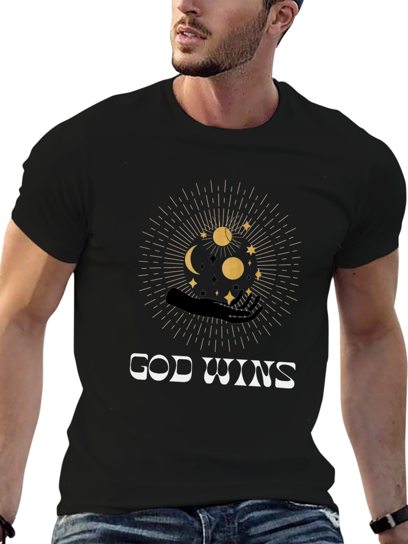 God Wins Graphic Black T-Shirt