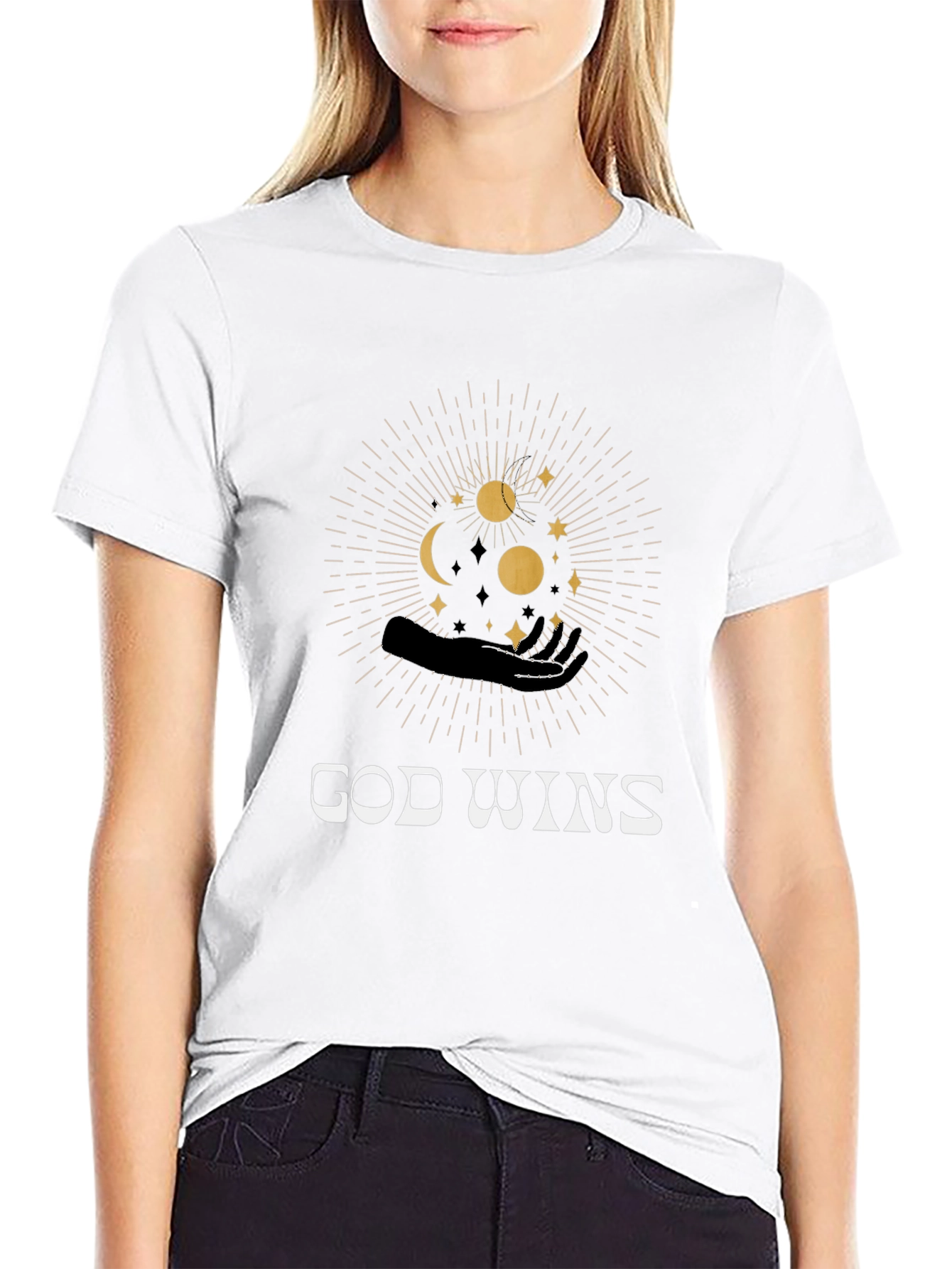 God Wins Graphic Black T-Shirt