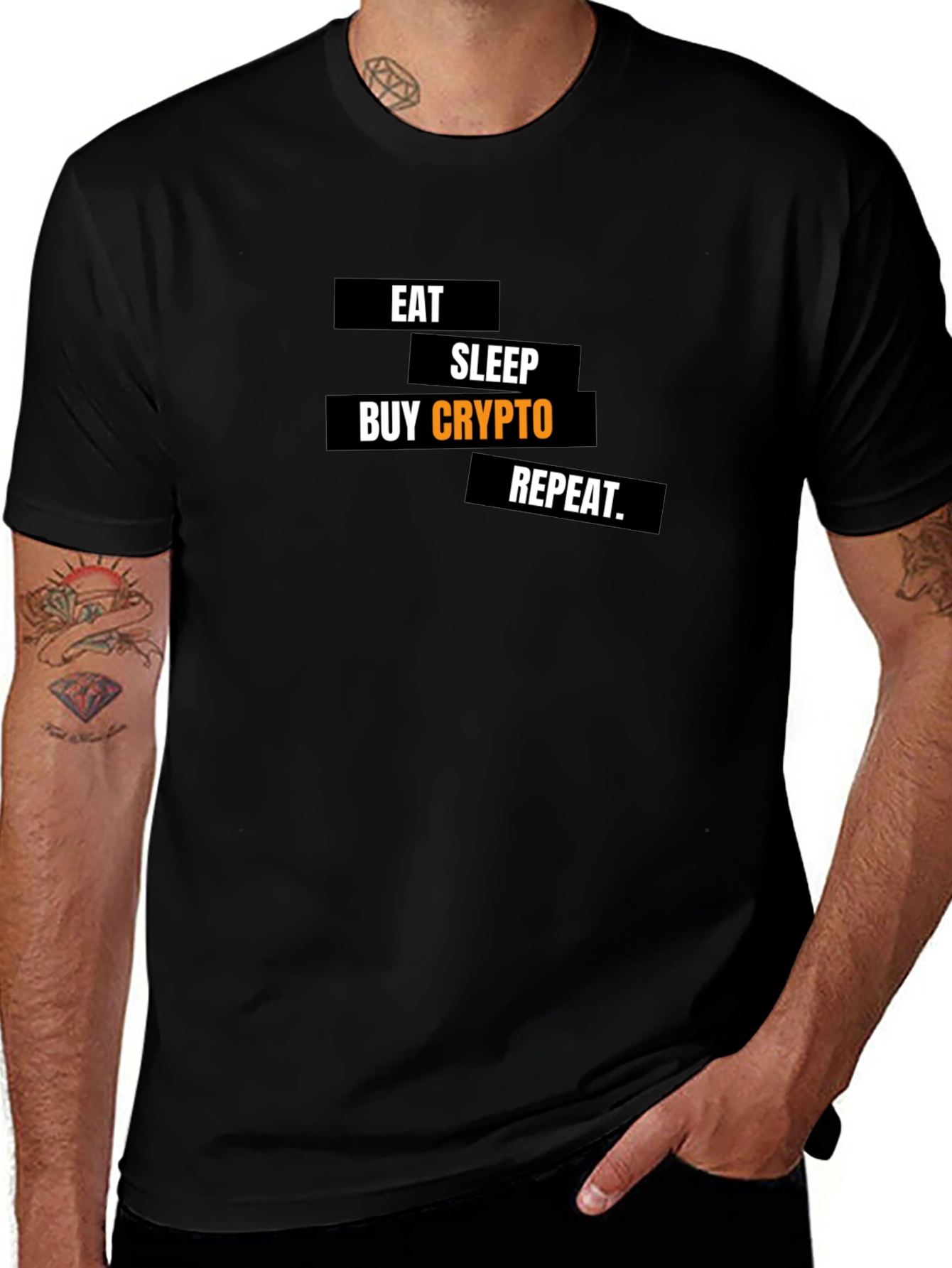 Eat Sleep Buy Crypto Repeat Black T-Shirt
