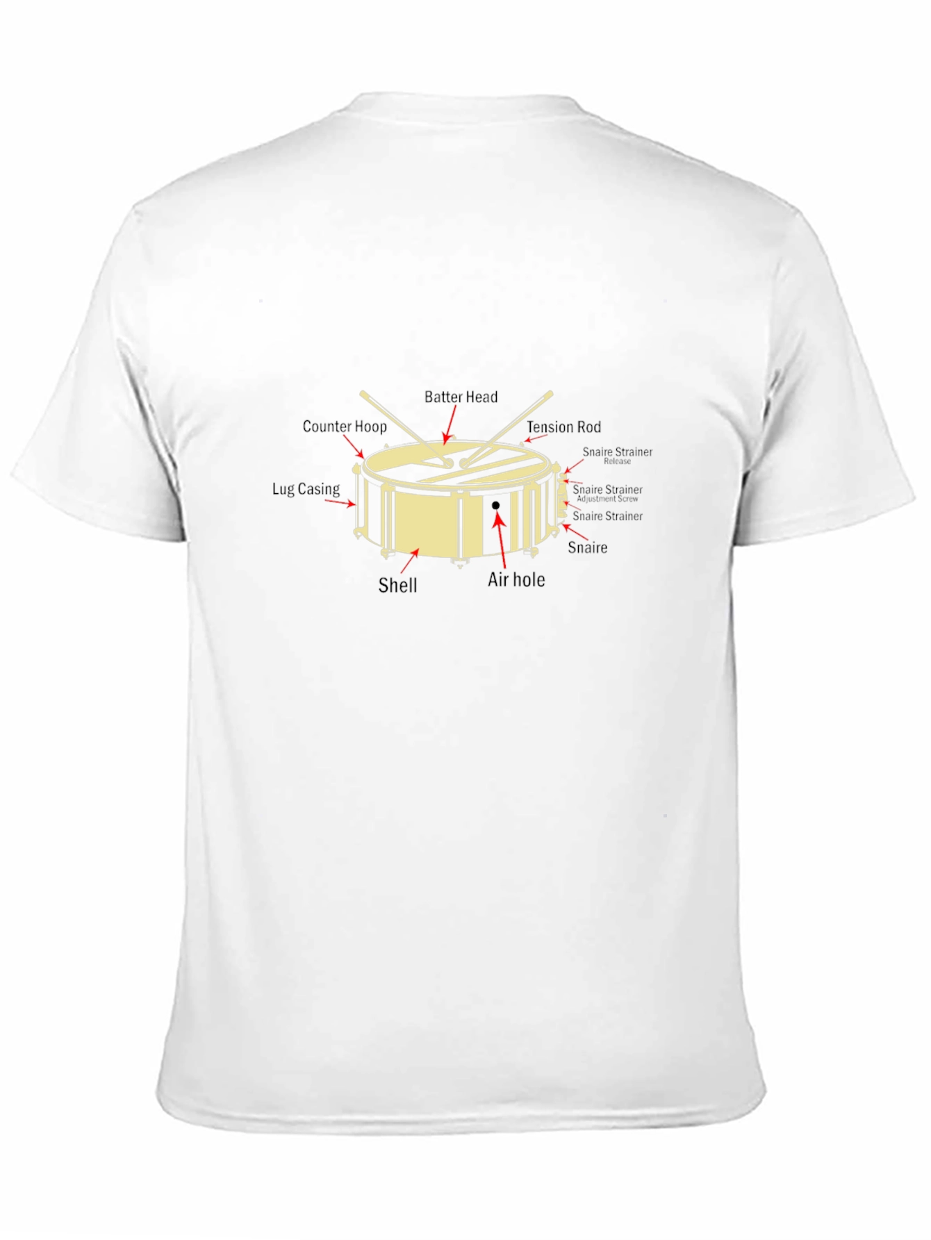 Drum Anatomy Graphic T-Shirt - Music Lover Tee