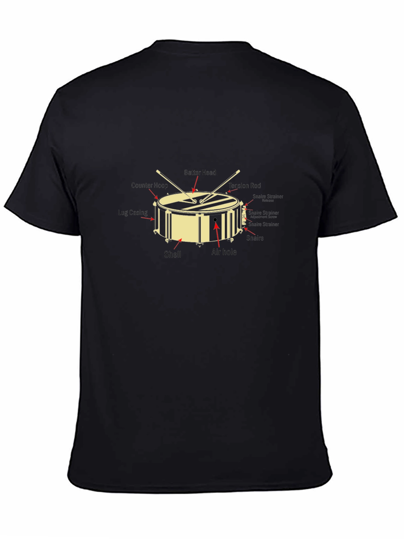 Drum Anatomy Graphic T-Shirt - Music Lover Tee