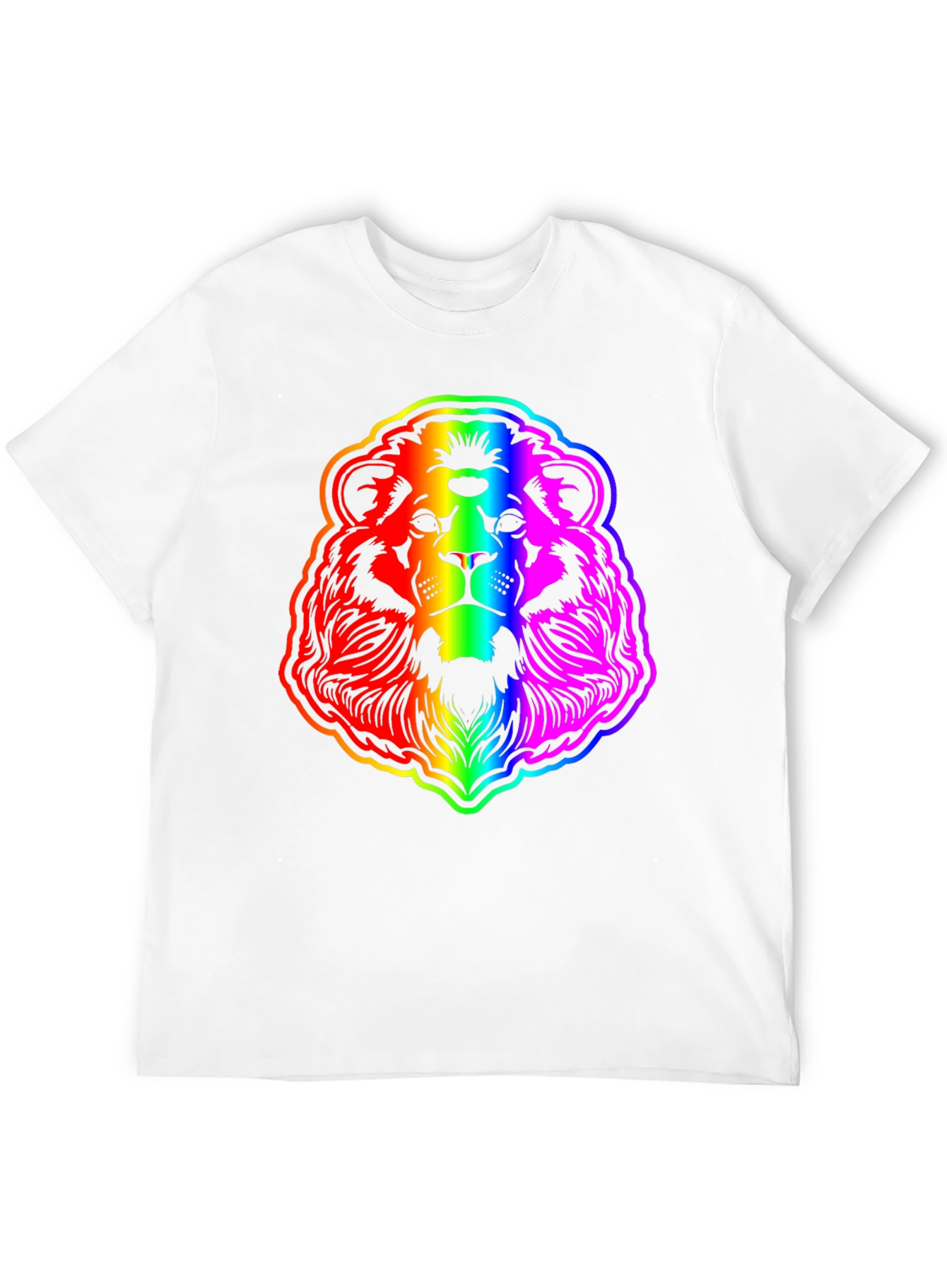 Rainbow Lion Graphic Tee - Bold Mens Black T-Shirt
