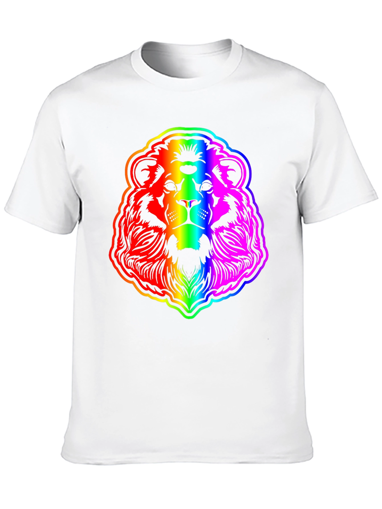 Rainbow Lion Graphic Tee - Bold Mens Black T-Shirt