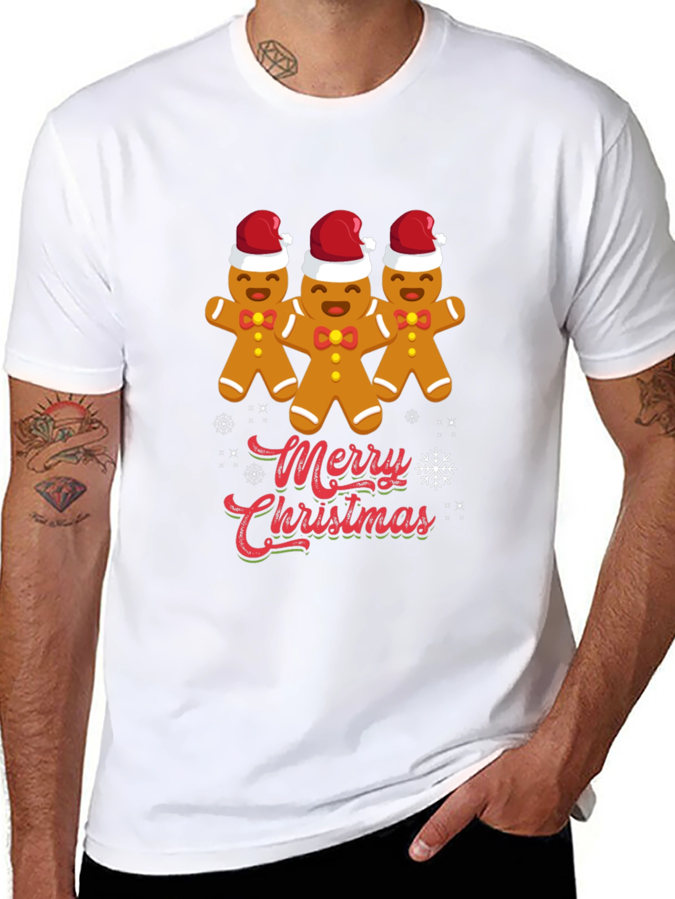 Merry Christmas Gingerbread Men Graphic Tee