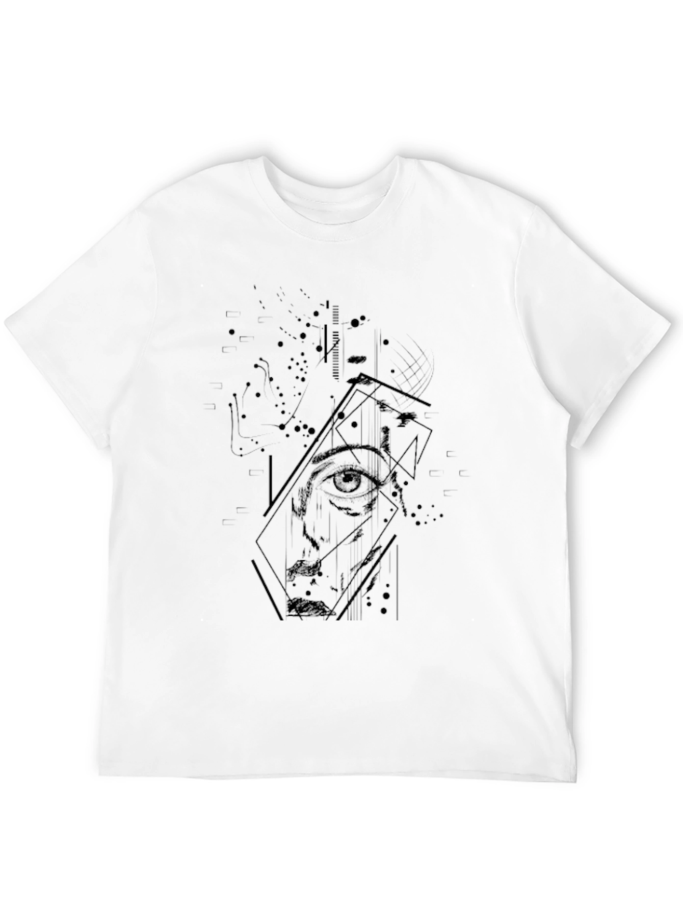 Abstract Face Graphic Black T-Shirt