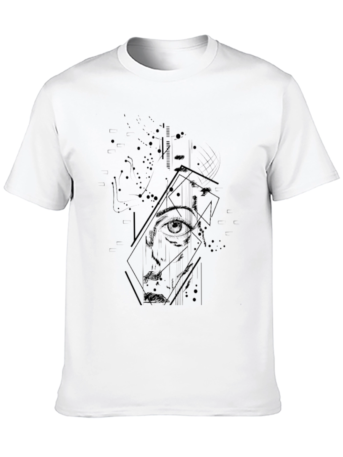 Abstract Face Graphic Black T-Shirt
