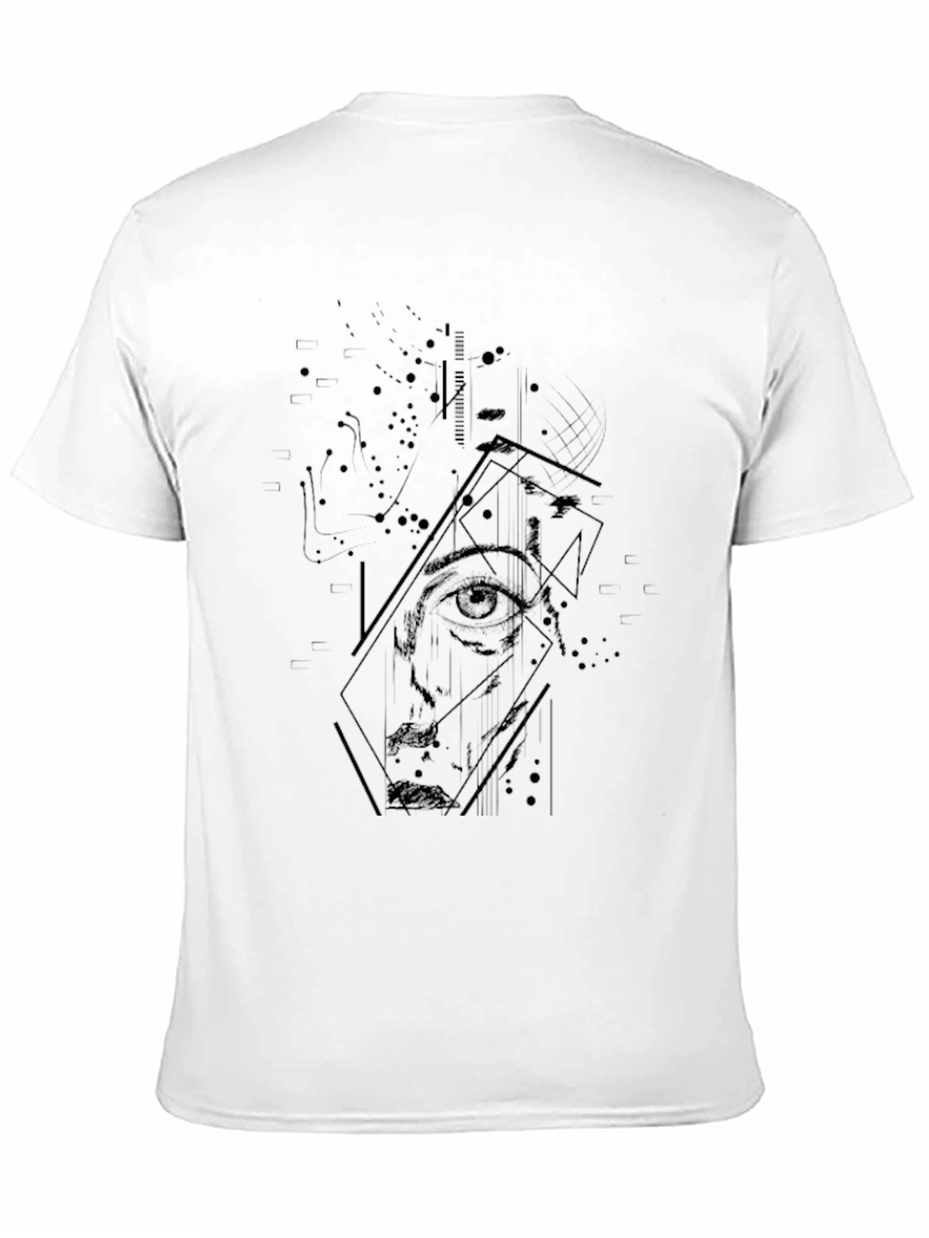 Abstract Face Graphic Black T-Shirt