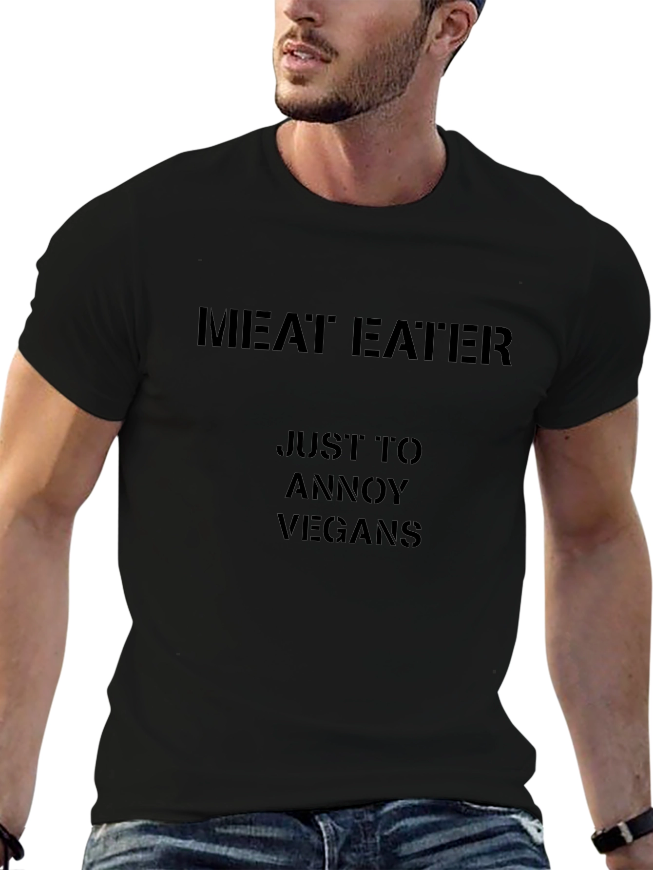 Meat Eater Annoy Vegans Black T-Shirt