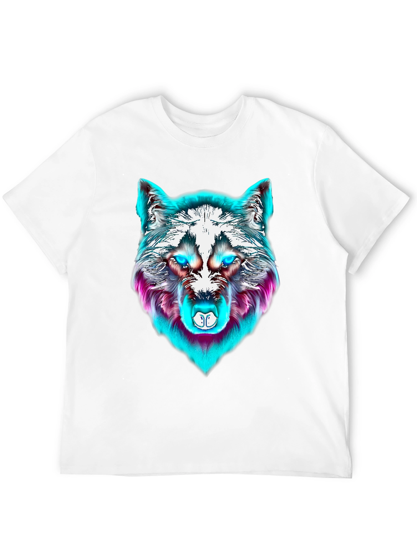 Neon Wolf Graphic Tee - Mens Black T-Shirt