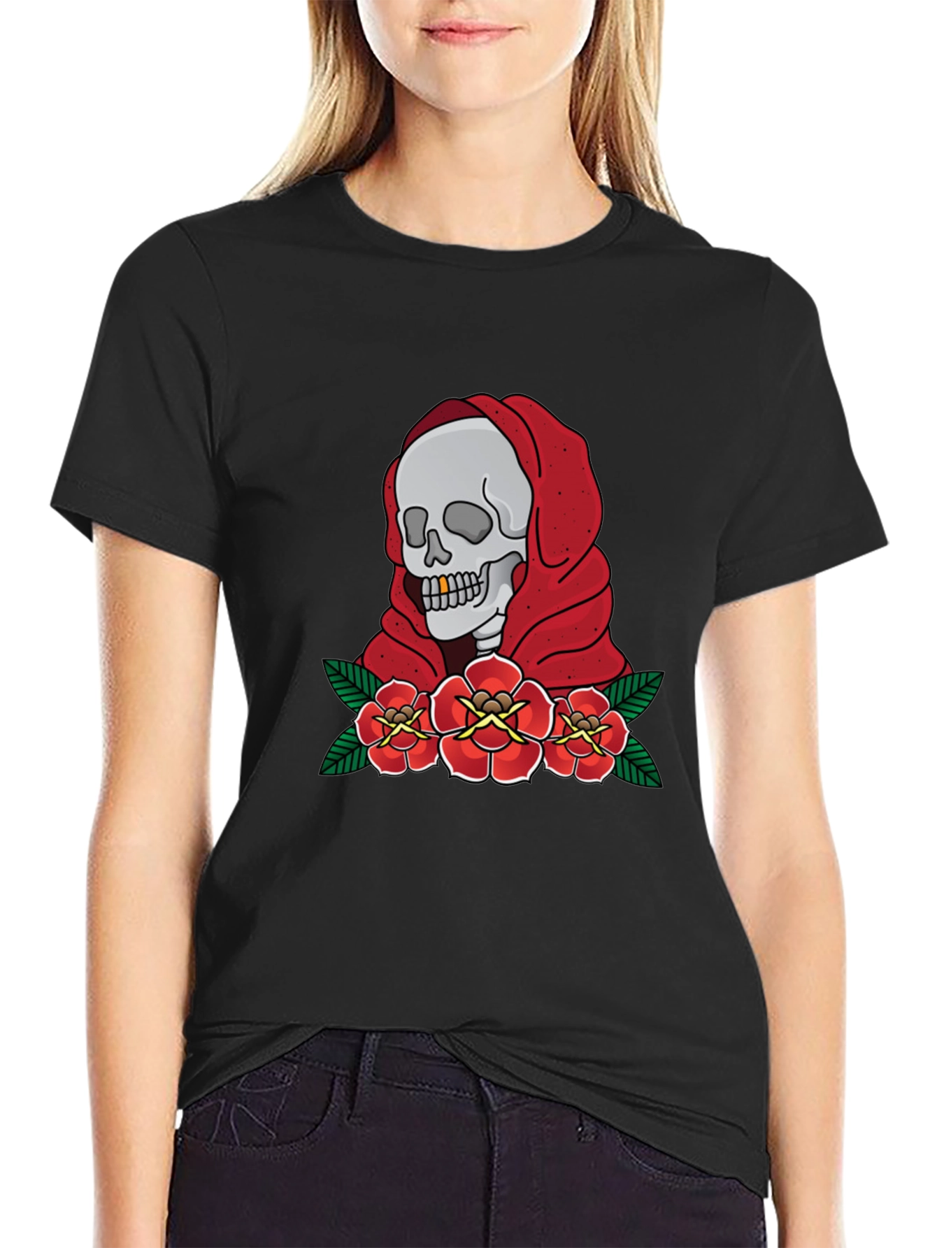 Skull & Roses Graphic T-Shirt