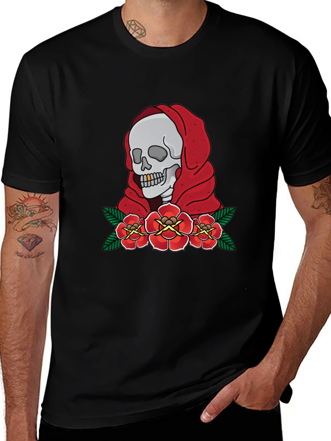 Skull & Roses Graphic T-Shirt