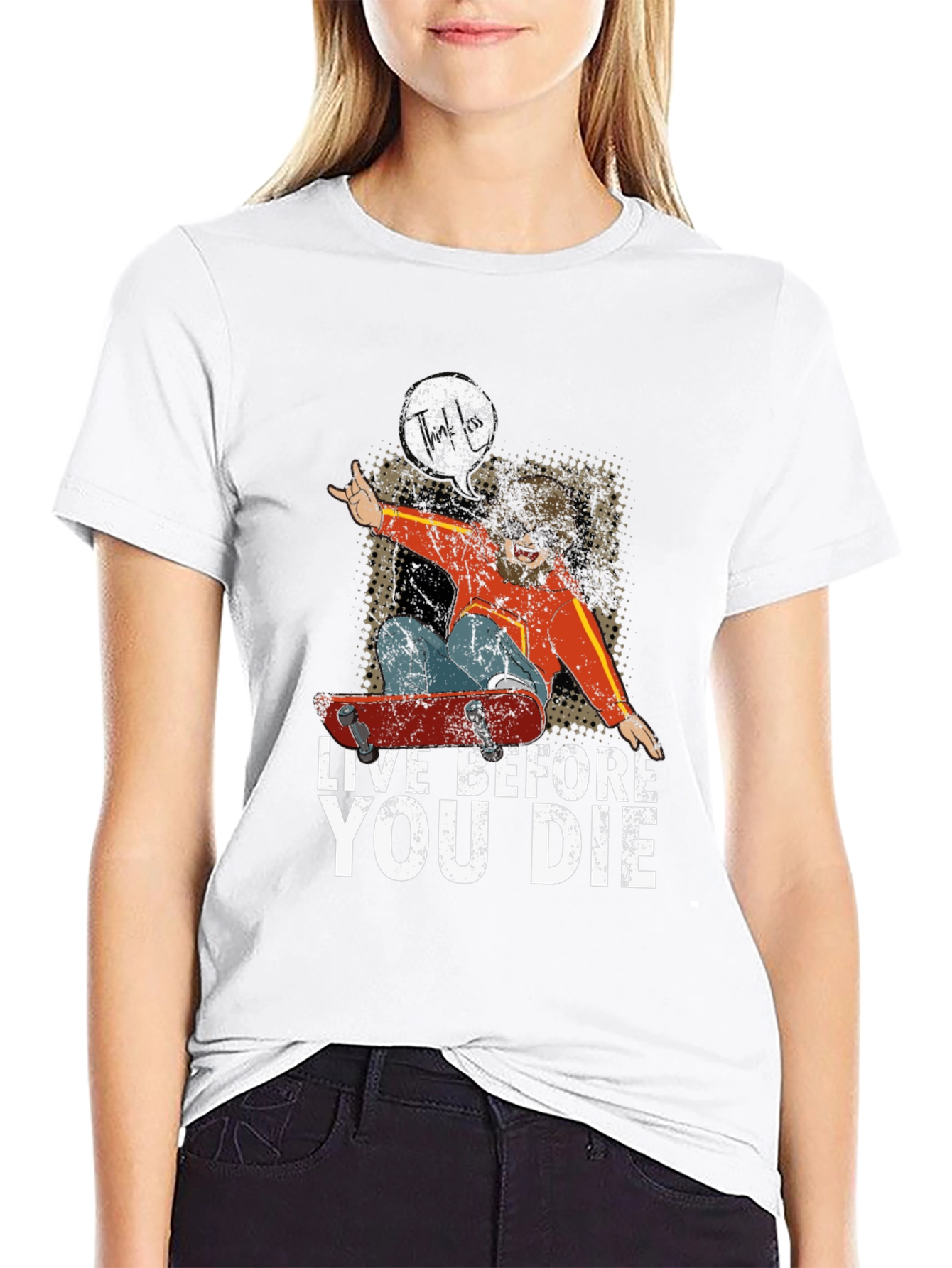 Live Before You Die Skateboarder Graphic T-Shirt