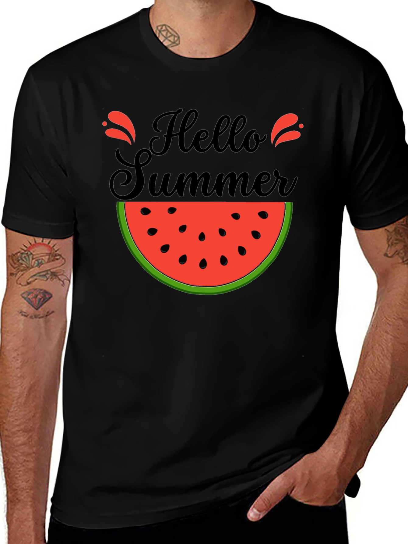 Hello Summer Watermelon Graphic T-Shirt