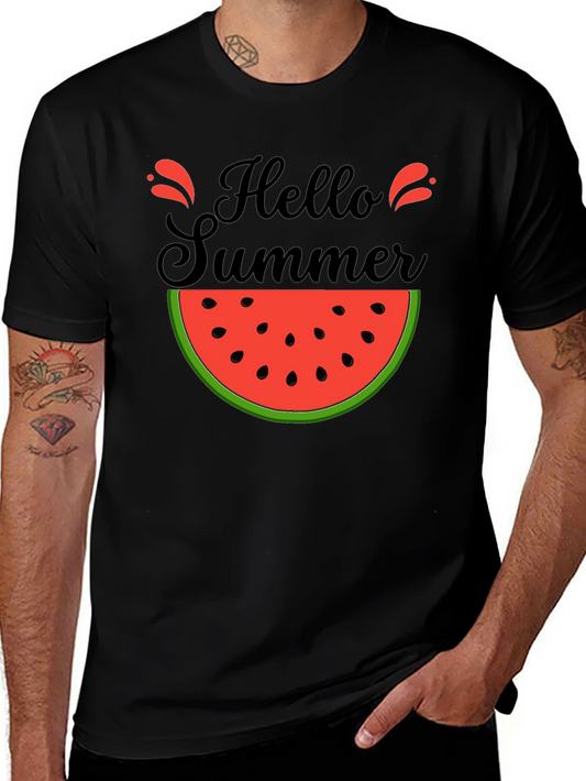 Hello Summer Watermelon Graphic T-Shirt