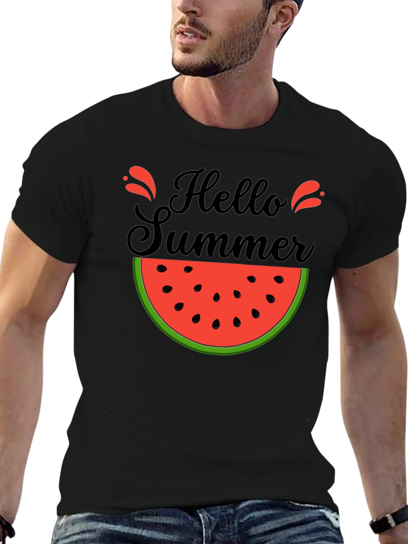 Hello Summer Watermelon Graphic T-Shirt