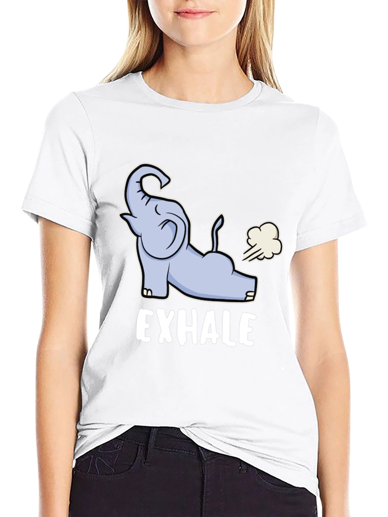 Exhale Elephant Graphic Tee - Casual Comfort