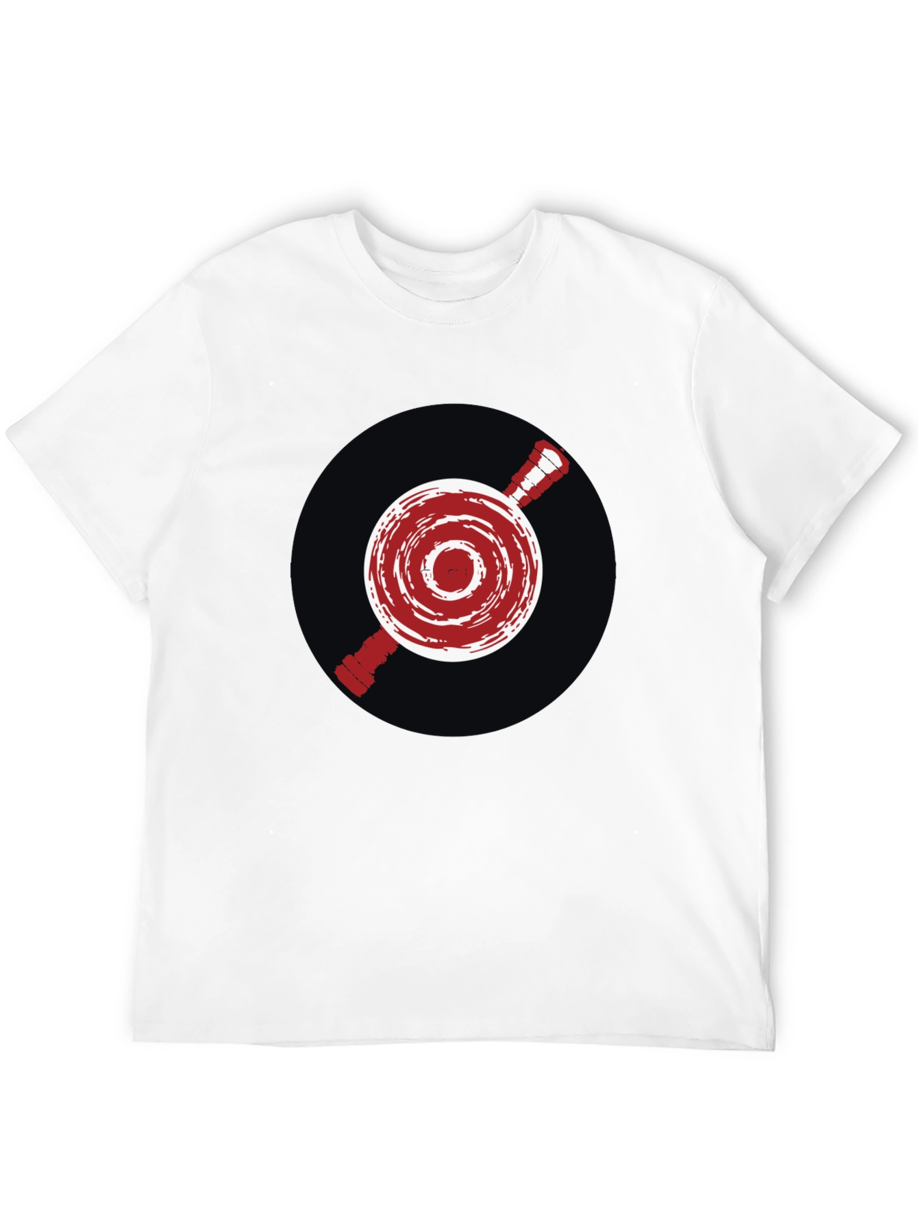Unique Red Emblem Graphic Print Black T-Shirt
