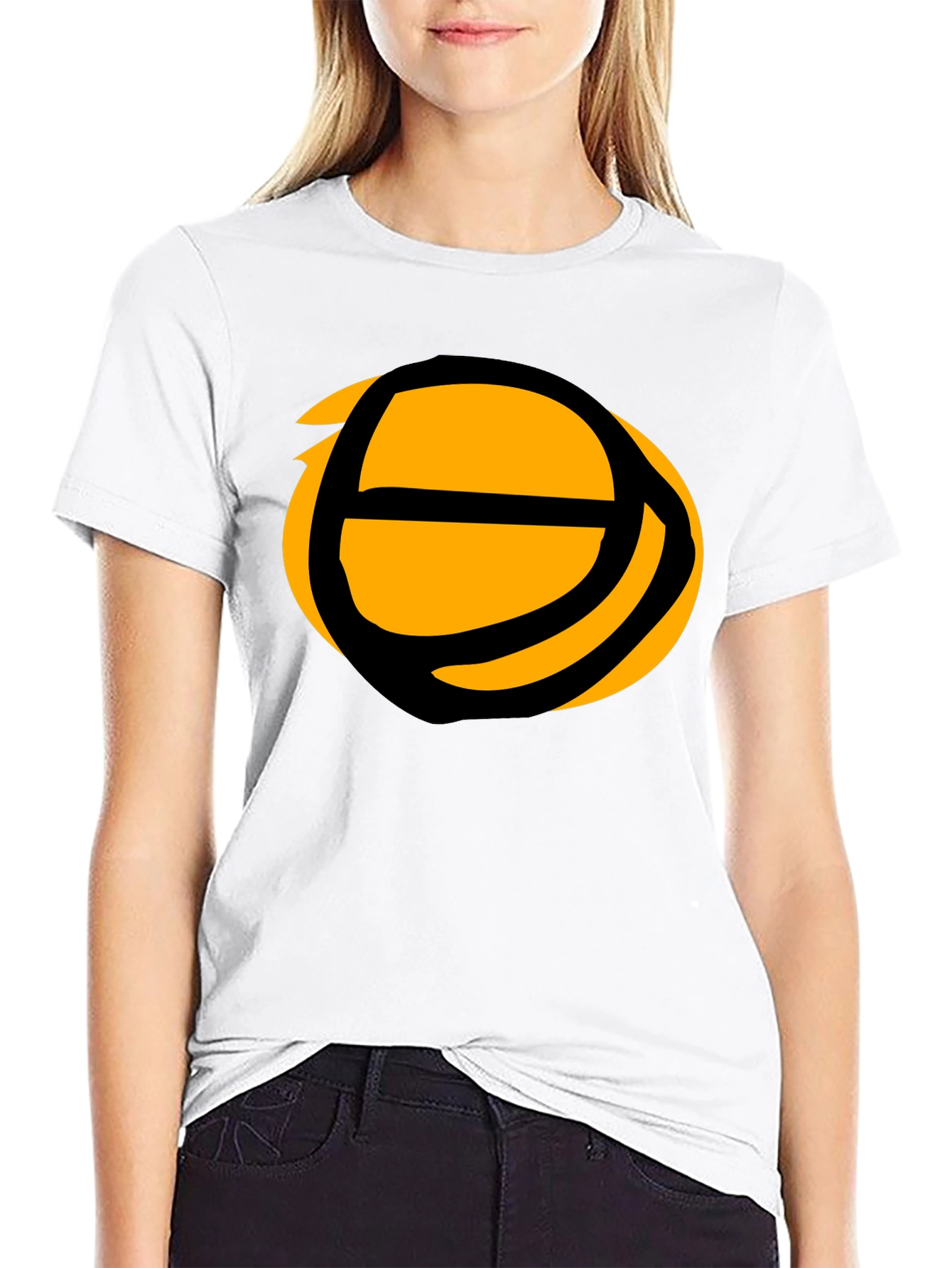 Abstract Basketball Graphic Tee - Black